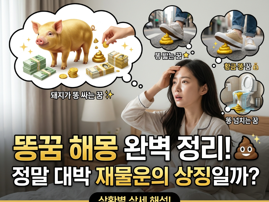 똥 꿈 해몽 밟는 꿈 넘치는 재물 대박